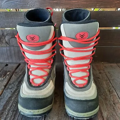 Vision VX5 Snowboard Boots Lace-Up Winter Outwear Men's Size 7 Gray Red  • $23.98