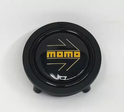 MOMO Steering Wheel Horn Button Black & Yellow Arrow Flat Lip • $26.99