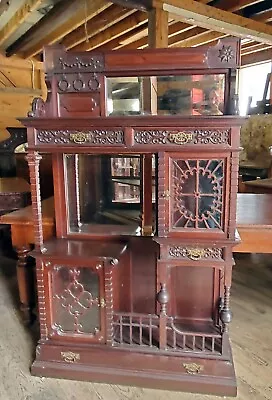 Great Victorian Mahogany Curio Cabinet • $1550