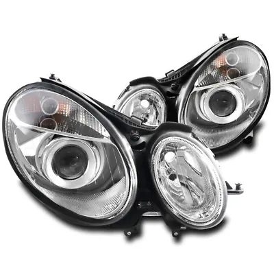 For 03-06 Mercedes W211 E-class Halogen Chrome Projector Headlight Headlamp Lamp • $289.95