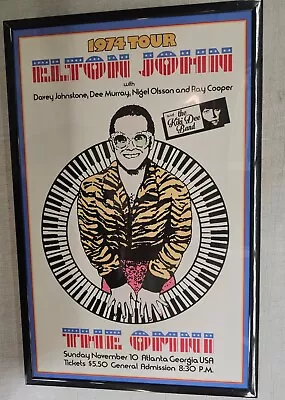 Elton John 1974 The Omni Atlanta Concert Poster 11 X 17 Framed • $21.99