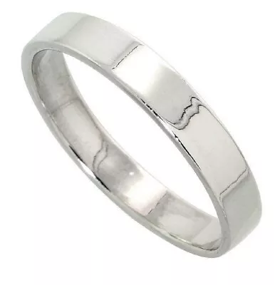 4mm Men & Women Sterling Silver Plain FLAT Wedding Band Thumb / Toe Ring • $12.49