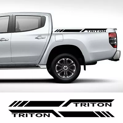 2 PCS Side Stripe Car Sticker For Mitsubishi L200 Triton Pickup Trunk Bed Decal • $39.99