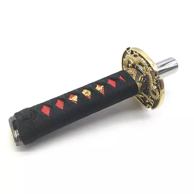 Aluminium Black Katana Shifter Knob 150mm Chrome Samurai Sword Handle Shift • $36.99