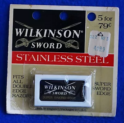 VTG WILKINSON Sword Stainless Steel Double Edge Razor Blades In Original Pkg (5) • $11