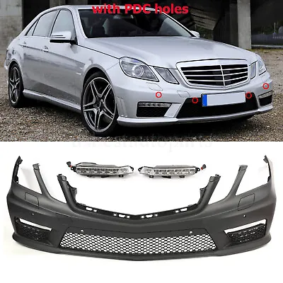 Unpainted AMG Style Front Bumper W/LED DRL W/PDC For 10-13 Mercedes E Class W212 • $569.99