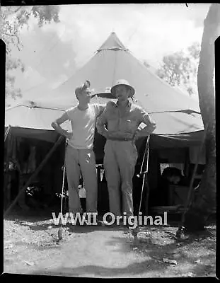 WWII Photo Neg P-38 / F-4 LIGHTNING PILOTS Chet Pete 8 BALLERS PAPUA NEW GUINEA • $19.99