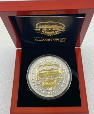 2017 90th Anniversary Of The Canberra Florin 5oz Niue Gold Gilded Proof Coin • $575