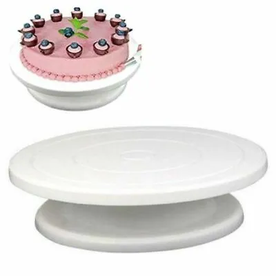 Kitchen Cake Stand Decorating Icing Rotating Revolving Turntable Display 28CM • £8.45