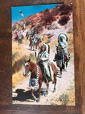 Indian Procession At Rodeo Ellensburg Rodeo Washington Postcard • $2