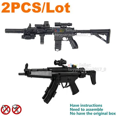 1/6 12  Figure 4D Weapon Submachine Gun Model Rifle HK416 + MP5 SAS • $12.28