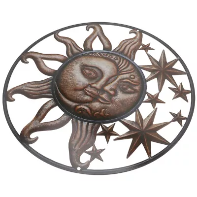 Outdoor Sun Face Metal Wall Art For Living Room Garden Home Decor • £15.85