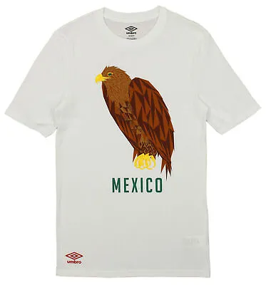 Umbro Mens Mexico Geometric Eagle Graphic Short Sleeve Tee White • $12.99