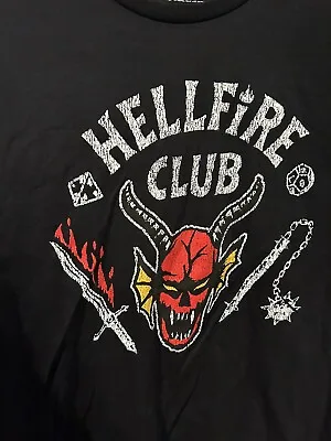 Netflix Stranger Things Large Hellfire Club Fireball Black Graphic Shirt NEW! • $14.99