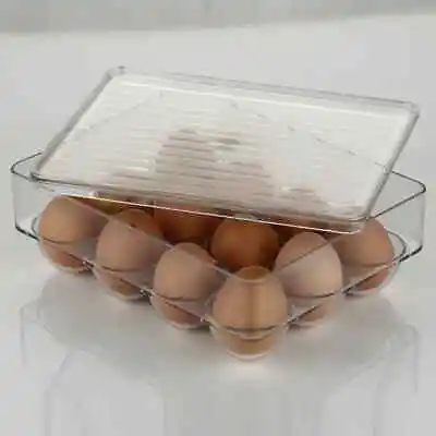 Refrigerator Egg Container Egg Dispenser Case Camping Storage Box Of 12 Eggs UK • £7.99