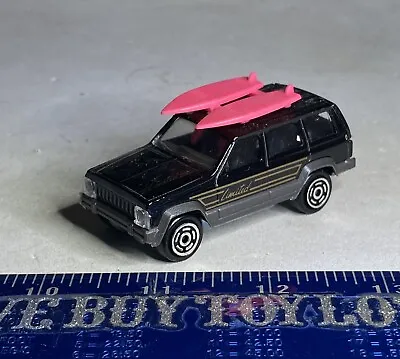 Vintage Majorette - Jeep Cherokee Limited 80's Xj - Black  & 2 Pink Surf Boards • $8.46