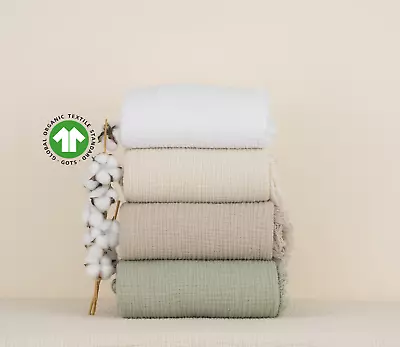 100% Soft Organic Cotton Blanket Muslin King Bedspread Muslin Throw Blanket • $27.99