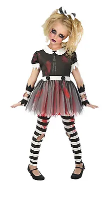 Teen Girls Kids Creepy Zombie Dead Doll Halloween Fancy Dress Costume Outfit • £19.99