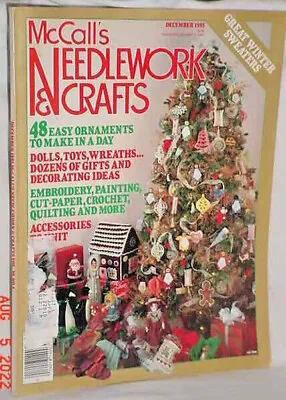 Mccalls Needlework Crafts December 1985 Ornaments Dolls Quilt Sweater Tree Skirt • $7.80