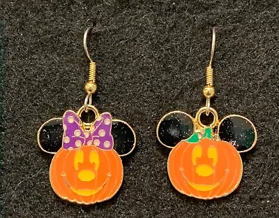 MICKEY & MINNIE MOUSE Earrings Disney Stainless New Disney O' Lantern Halloween • $5.99