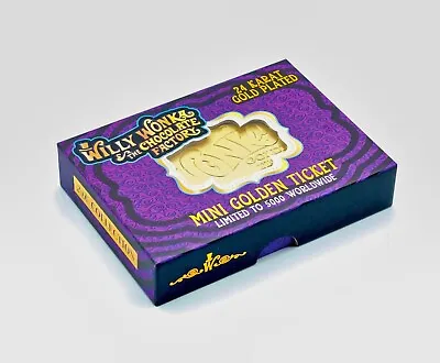 Willy Wonka Golden Ticket 24k Gold Plated - LIMITED EDITION Boxed Numbered Solid • $139