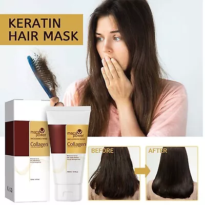 120ml Collagen Hair Mask Essence For Dry Damaged Hair Deep Repair Hair Treatment • £7.99