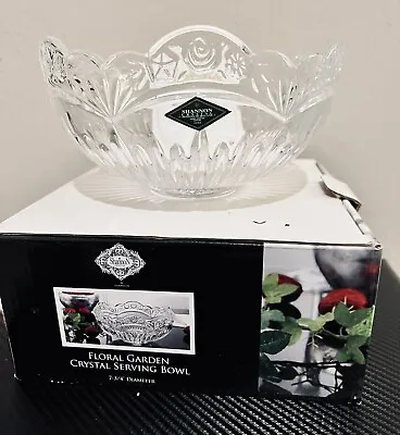 $9.99 • Buy Crystal  Floral Serving Bowl GODINGER SHANNON 7-3/4   - Giftable Packaging - NIB