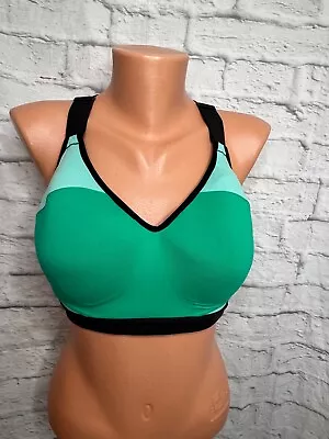 Victorias Secret VSX Sport Bra Blu Green High Impact Sz 36 D • $10.99