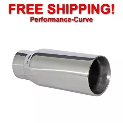 Stainless Steel Exhaust Tip Double Wall Slant 2.25  Inlet - 3  Outlet - 8  Long • $26.95