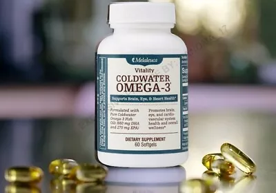 Melaleuca Vitality Coldwater Omega-3: Heart Brain Joints & Skin 60 Softgels • $25.96