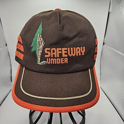 Vintage Safeway Lumber 3 Striped Trucker Hat Made In The USA • $8.40