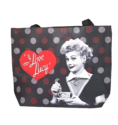 I Love Lucy Tote Bag Purse- Picture Of Lucy-heart Logo Polka Dots-red Gray Black • $16.99