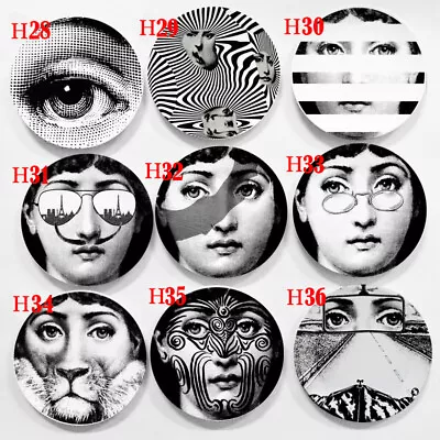 Fornasetti Style Wall Dish Hanging Plate Milan Black & White Print Decor Home 1 • $31.99