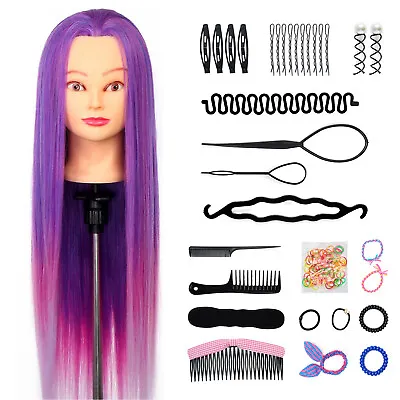 Neverland 26''-28  Training Head Long Hair Styling Mannequin Doll+Hair Braid Set • £18.99