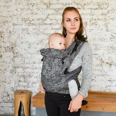 Baby Wrap Mei Tai Baby Carrier Gray Leaf Organic Cotton Mei Tai Baby Wrap • $72