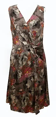 £19.99 • Buy Kew Womens Pure Silk Summer Party Floral Midi Dress Size 12