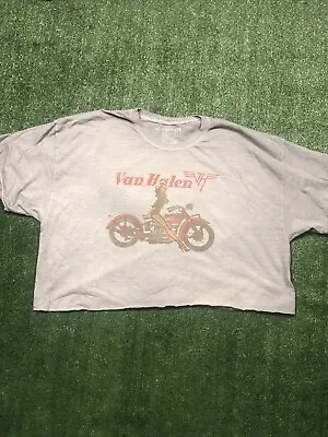 Van Halen Motorcycle Boxy Oversized Cropped Womens L/XL  T-Shirt • £28.95