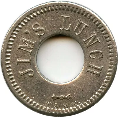 Jim's Lunch Watsonville California CA 5¢ Vending Slot Machine Trade Token • $5.94