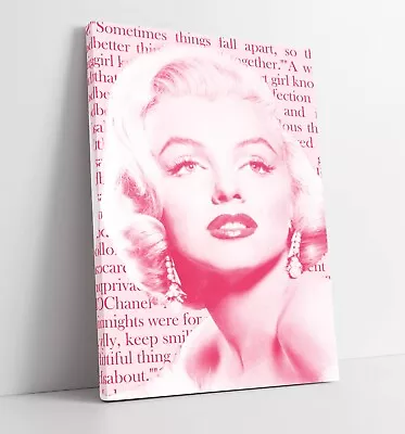 Marilyn Monroe Pink Portrait Quotes -deep Framed Canvas Wall Art Picture Print • £69.99