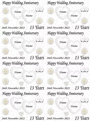 Personalised 13th Lace Wedding Anniversary Gift Wrapping Paper ADD NAMES & DATE • £4.19