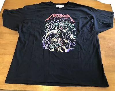 Custom Metroid Nintendo / Metallica Band Hybrid Black T-Shirt Tee 3XL NWT Hanes • $24.99