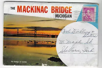 Postcard Folder-mackinac Bridge-michigan • $2