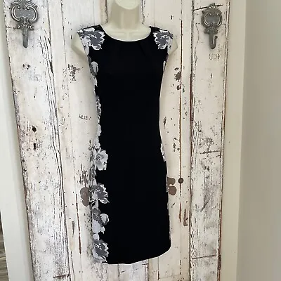 Apt. 9 Size XS Woman's Black Gray White Floral Sleeveless Career Cocktail Dress • $23.95