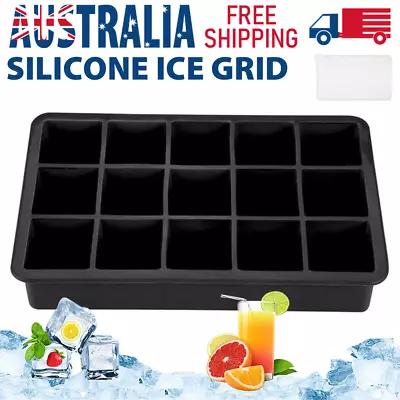 15 Grids Silicone Ice Cube Tray Large Mould Mold Giant Maker Square AU • $14.99