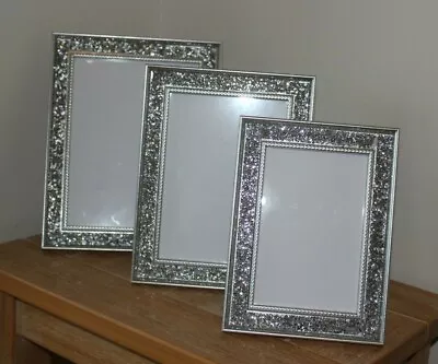 £7.99 • Buy Sparkle Glamour Crushed Crystal Glitter Diamante Photo Frame ,choice Of 4 Sizes
