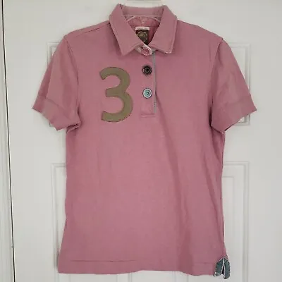 Joules Tom Joule Women's Polo Shirt US 10 Pink Short Sleeve Embroidery Cotton • $29.99