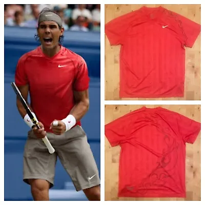 Nike Rafa Nadal Fearless Fuego 2011 Australian Open Tennis Shirt Top Size L • £39.97