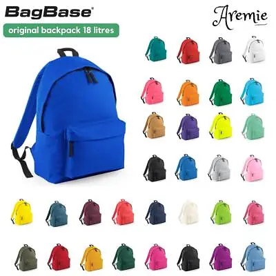 Bagbase Retro Backpack | School College Travel Work Gym Rucksack Bag | 18 Litres • £16.99