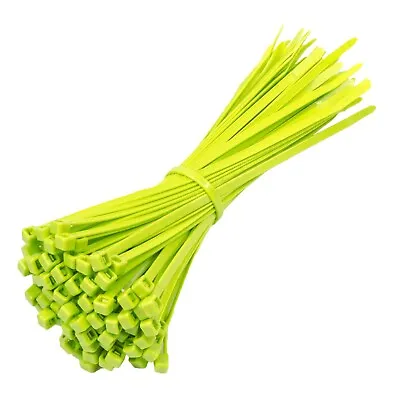 Fluorescent Cable Ties Nylon Plastic Colours Bright Green • £2.19