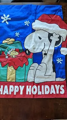 Peanuts Snoopy With WoodStock Happy Holidays House Flag • $12.99